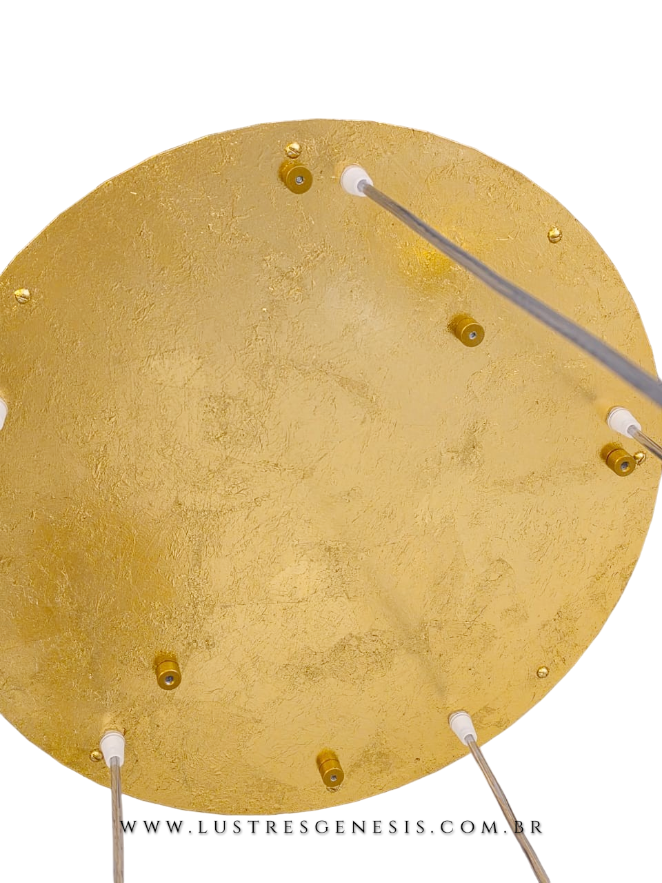 Lustre Sarvah Contemporaneo Globo de Vidro Transparente Dourado Folhado a Ouro, Mesa Sala de Jantar, Living, Hall de Entrada